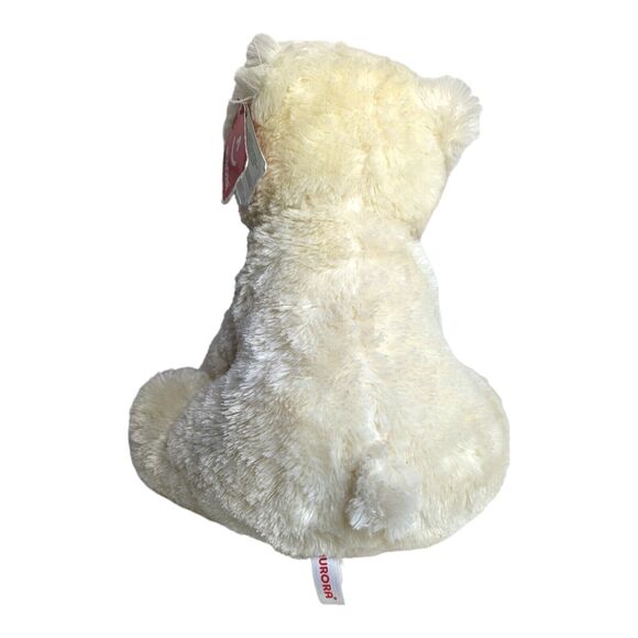 Aurora World Cream Colored 13in Polar Bear Plush Stuffed Animal Toy - Picture 6 of 6